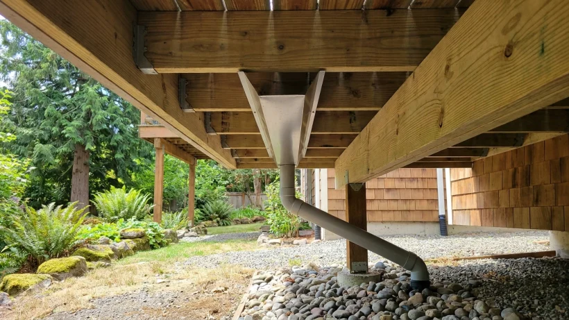 Deck drainage options depend on the deck design