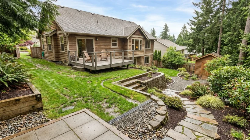 Account for rain, slope, drainage, and yard access