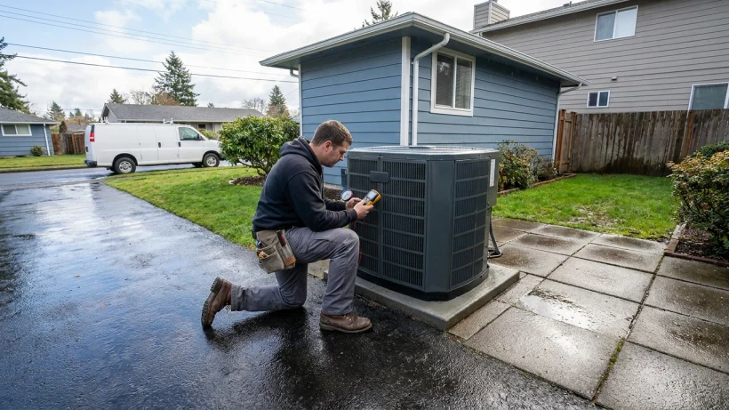 Which parts of an HVAC replacement are most weather-sensitive?