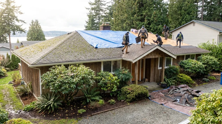 How to Protect Your Landscaping During a Puget Sound Roof Replacement