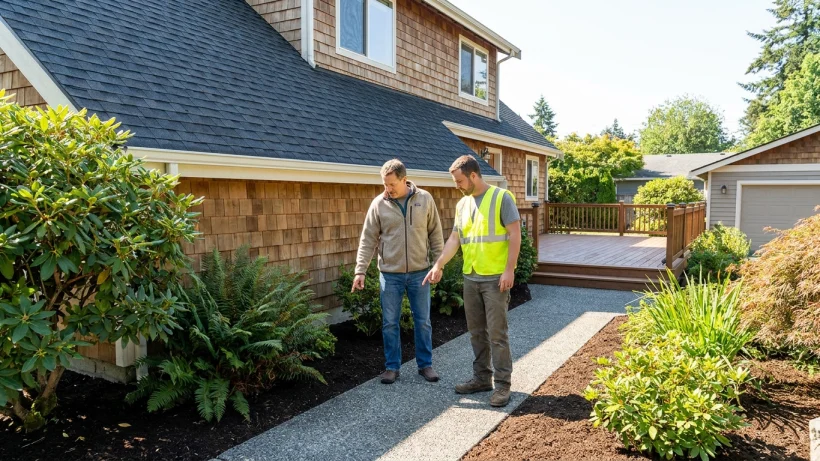 Inspect landscaping and outdoor areas after cleanup