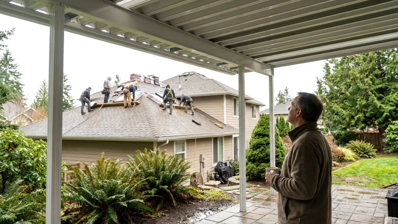 Check the yard during the project without entering work areas